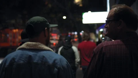 Group of tourist walking down a side street in Mexico City, Mexico Video stock 129395593