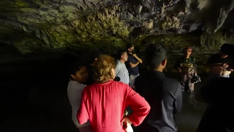 Group of tourists exploring the Jumandy Caves in Ecuador Vídeos de archivo 334934273