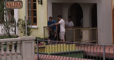 Group of tourists getting into a roller coaster ride, Guatemala Stock Footage 63055865