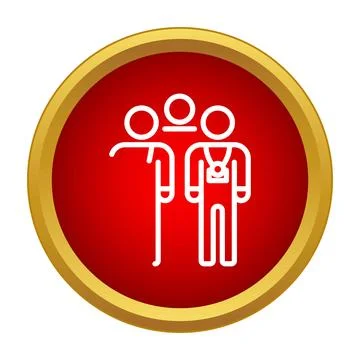Group of tourists with a guide icon Stock Illustration