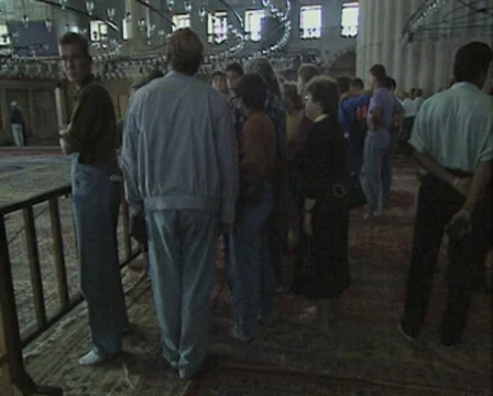 Group of tourists inside Hagia Sophia Stock Footage