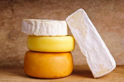 Group of traditional cheese Stock Photos