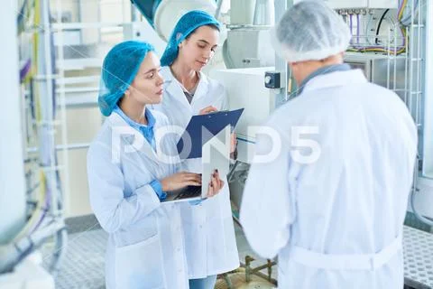 Group of Trainees at Modern Plant Stock Photos