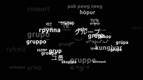 Group Translated in 56 Worldwide Languages Endless Looping 3d Zooming Wordclo Video stock 145215349