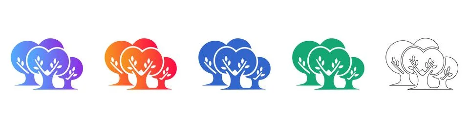 Group of Tree Icons icon set イラスト素材