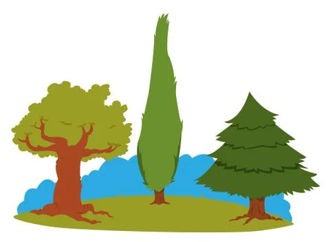 Group of trees Stock Illustration