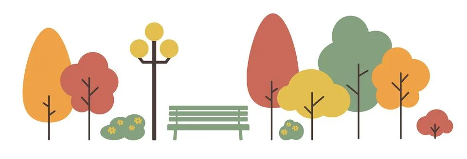 Group of trees in park Stock-Illustration