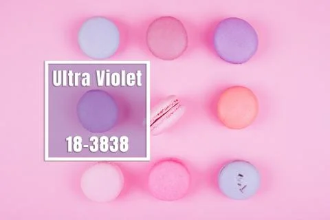 Group of Ultra Violet macarons Stock Photos