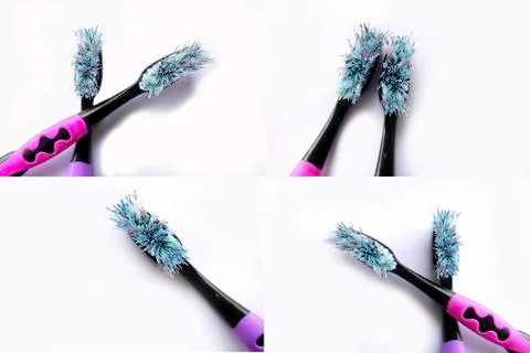 Group of used toothbrush Stock Photos