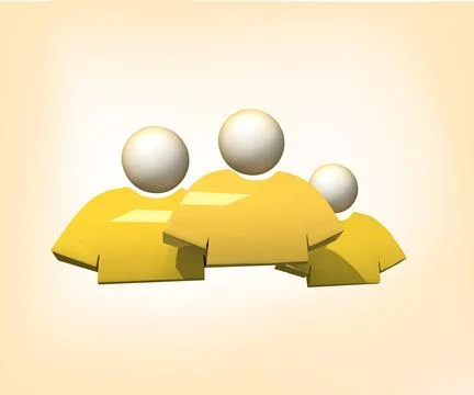 Group User 3d icon. Group Avatar Human Management, HR, Business Group or Te.. Stock Illustration