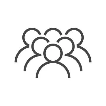 Group Of Users Glyph Line Icon Stock Illustration