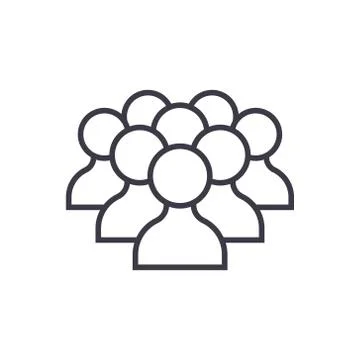 Group of users linear icon, sign, symbol, vector on isolated background Stock Illustration