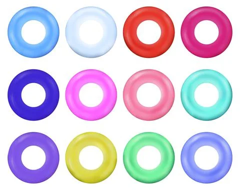 Group of vector swim ring isolated on white Stock Illustration