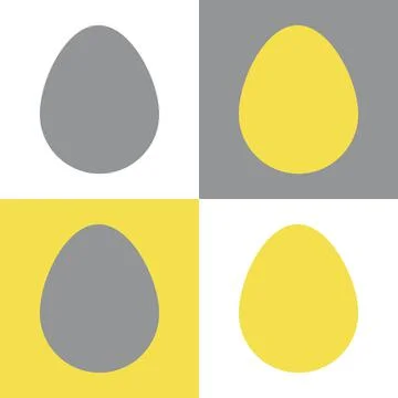 Group of Vector yellow and gray Easter eggs isolated Stock Illustration