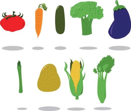 Group of Vegetables Stock Illustration