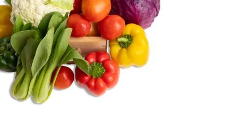Group vegetables isolate on the white background Stock Photos
