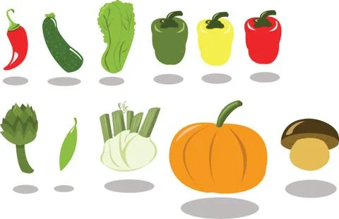 Group of Vegetables part 2 Stock Illustration