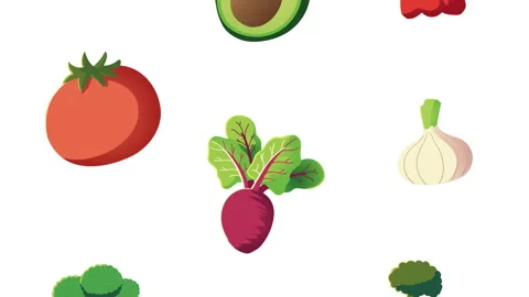 Group of vegetables pattern animation Stock Footage 157115122