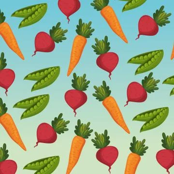 Group of vegetables pattern background Stock Illustration