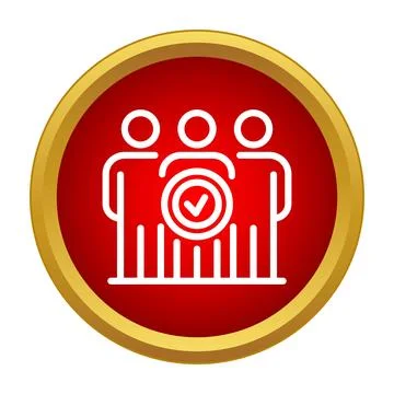 Group verification icon representing team member approval Stock Illustration