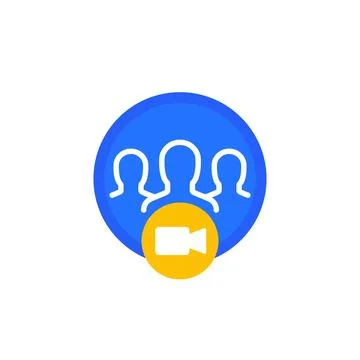 Group video call icon for web Stock Illustration