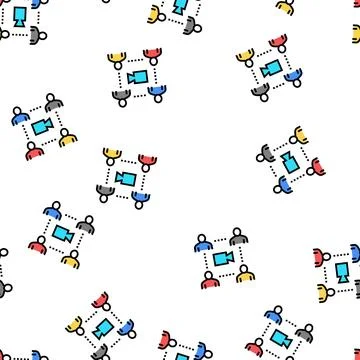 Group video calling conversation vector seamless pattern イラスト素材