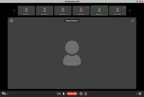 Group videocall, live webinar app interface Stock Illustration