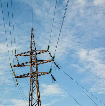 A group view of an electric tower Stock Photos
