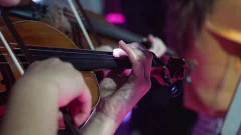 Group of violinists at a concert Stock Footage 119375368