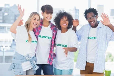 Group of volunteers standing together Stock Photos