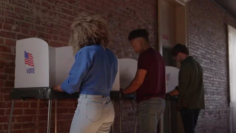 Group Of Voters Casting Their Ballots Stock Footage 222009232