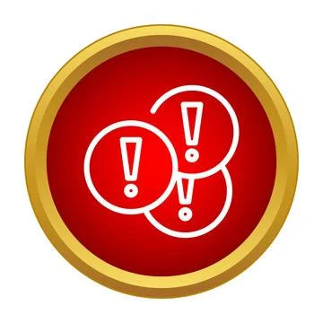 Group of warning exclamation marks in a red circle Stock Illustration