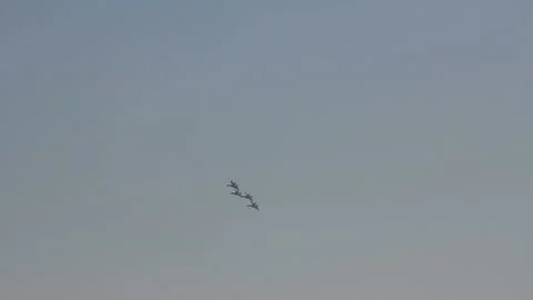 Group of warplanes aerobatic Stock Footage 104718676