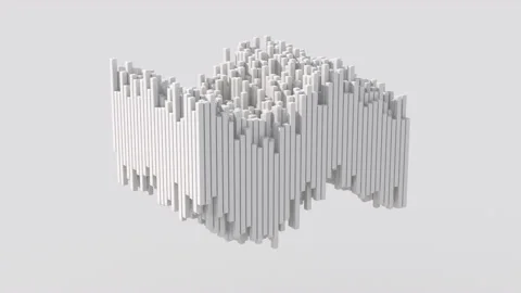 Group of white blocks waving. White background. 3d render. Stock Footage 170787598