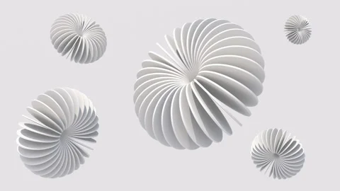 Group of white circle shapes. Abstract animation, 3d render. Stock Footage 164497264