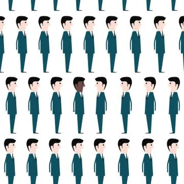 Group of white men and one black man 스톡 일러스트