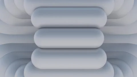 Group of white shapes, close-up. Abstract illustration, 3d render. Stock Illustration