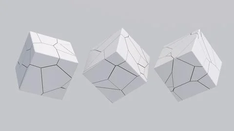 Group of white textured cubes. Abstract illustration, 3d render. Stock Illustration
