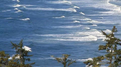 Group of white tipped waves on blue ocen Stock Footage 10747106