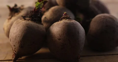Group of Whole Raw Beetroots. Stock Footage 260880508