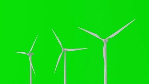 Group windmill turbine loop green screen background. Stock Footage 253193861