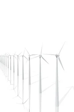 Group of windmills Stock Illustration
