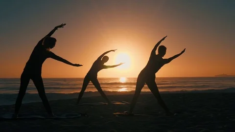 Group Of Women Practicing Yoga Video stock 78717024