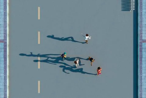Group of women running Stock Illustration