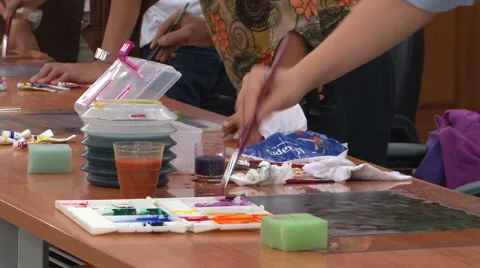Group Work - Art Therapy 스톡 동영상 3895001