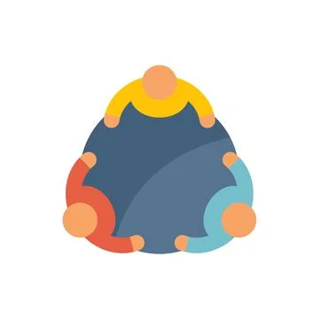 Group work icon flat vector. Service team Stock Illustration