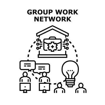 Group work network business collaboration and teamwork concept イラスト素材