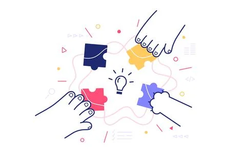 Group work on project Stock Illustration