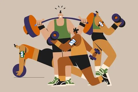 Group Workout Illustration Stock Illustration