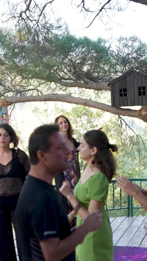 Group Yoga Dance Practice in Izmir, Turkey, Sept 13, 2025, Led by Instructor Stock Footage 328438816